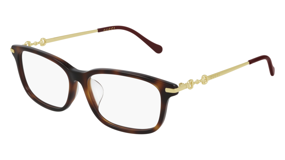 Gucci Optical Frame Woman Havana Gold Transparent