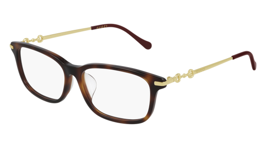 Gucci Optical Frame Woman Havana Gold Transparent