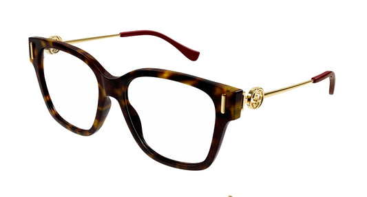 Gucci Optical Frame Woman Havana Gold Transparent