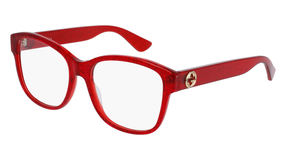 Gucci Optical Frame Woman Red Red Transparent