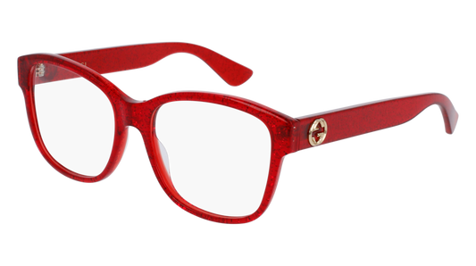 Gucci Optical Frame Woman Red Red Transparent