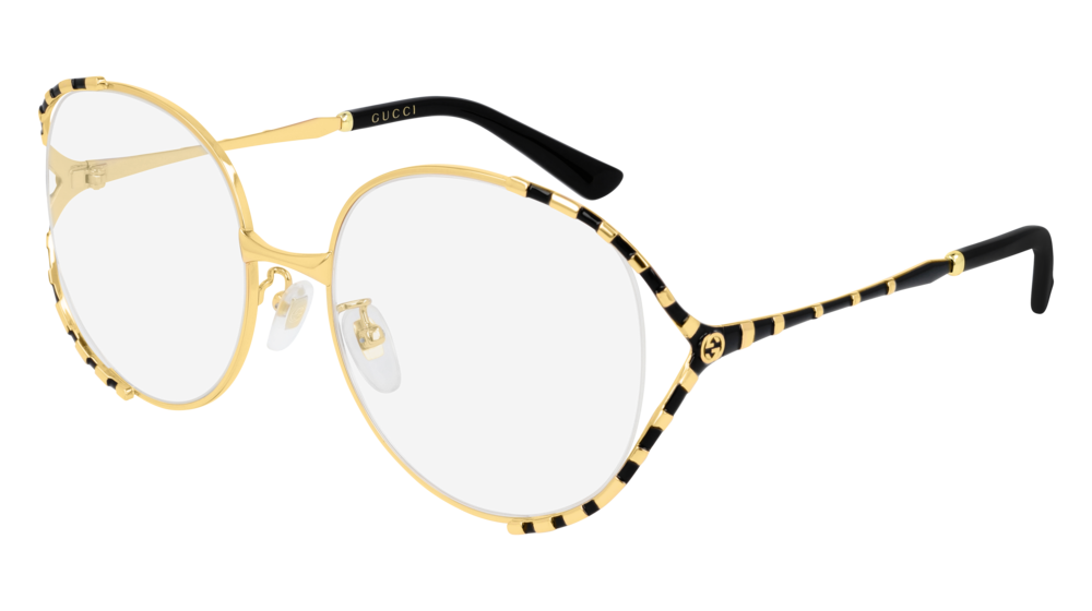 Gucci Optical Frame Woman Gold Black Transparent