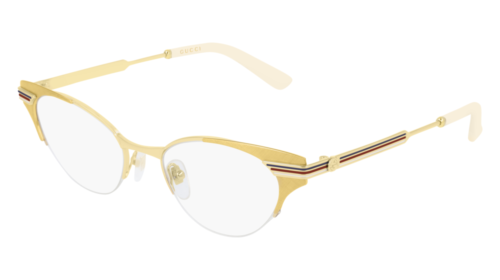 Gucci Optical Frame Woman Gold Gold Transparent