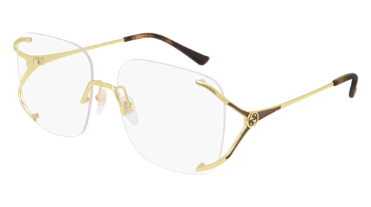 Gucci Optical Frame Woman Gold Gold Transparent