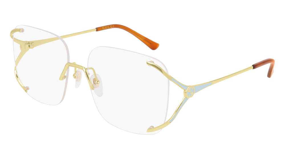 Gucci Optical Frame Woman Gold Gold Transparent