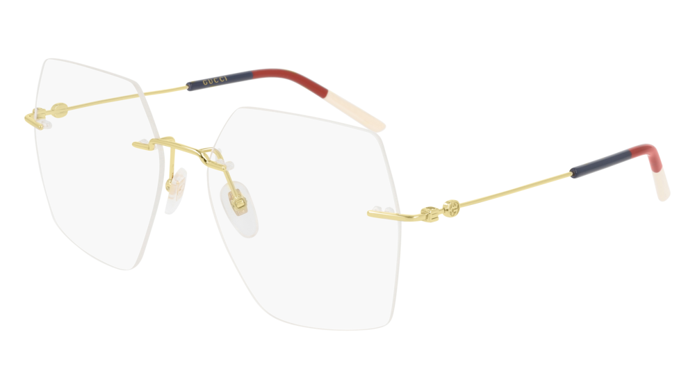 Gucci Optical Frame Woman Gold Gold Transparent