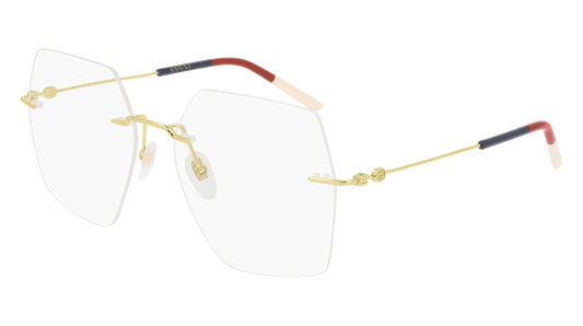 Gucci Optical Frame Woman Gold Gold Transparent