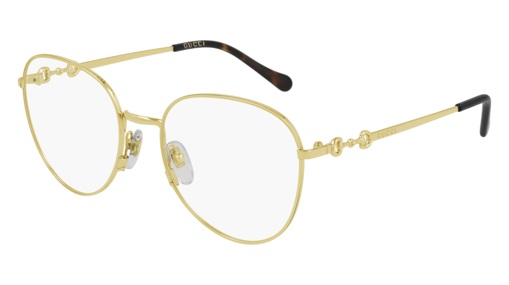 Gucci Optical Frame Woman Gold Gold Transparent