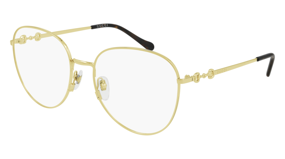 Gucci Optical Frame Woman Gold Gold Transparent