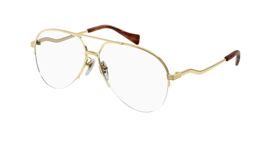 Gucci Optical Frame Woman Gold Gold Transparent