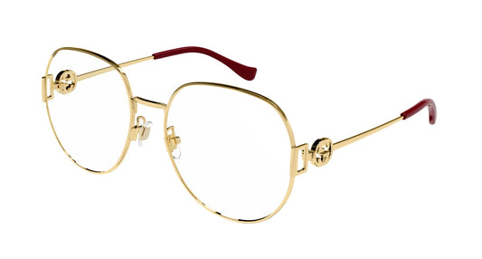 Gucci Optical Frame Woman Gold Gold Transparent