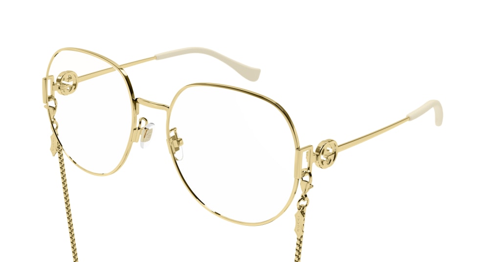 Gucci Optical Frame Woman Gold Gold Transparent