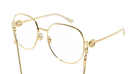 Gucci Optical Frame Woman Gold Gold Transparent