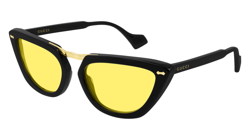 Gucci Sunglass Man Black Black Yellow