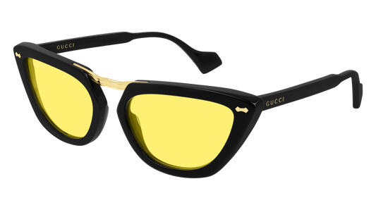 Gucci Sunglass Man Black Black Yellow