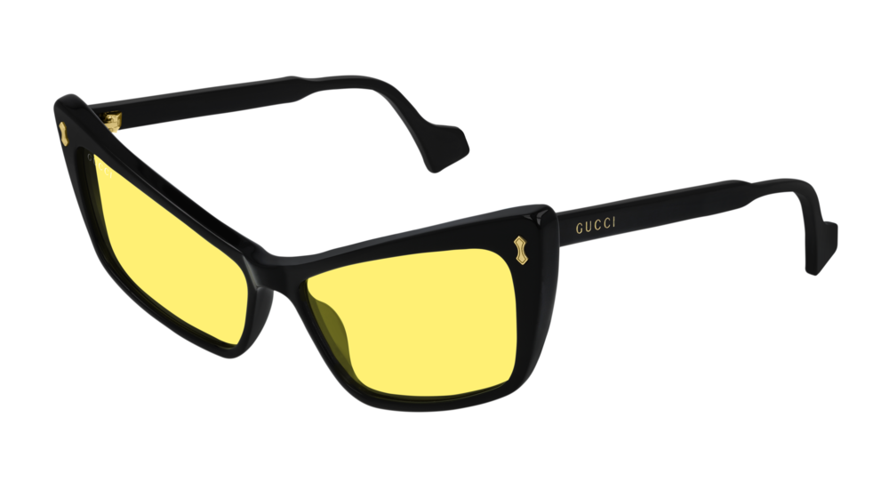 Gucci Sunglass Man Black Black Yellow