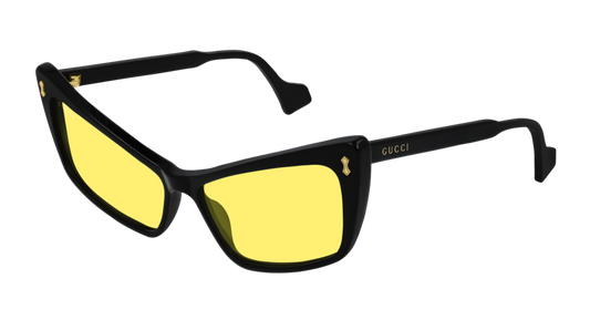 Gucci Sunglass Man Black Black Yellow