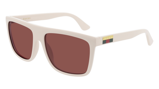 Gucci Sunglass Man White White Red