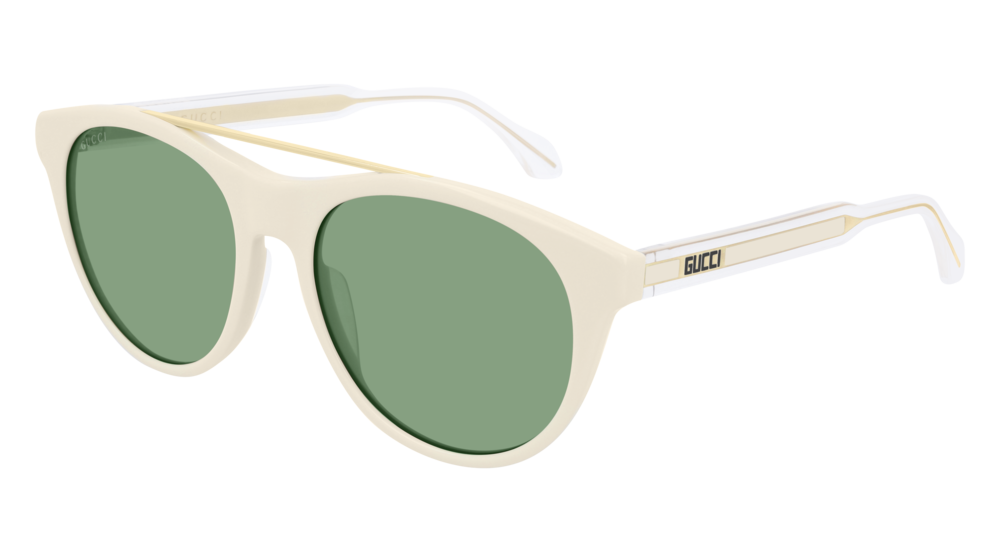 Gucci Sunglass Man Ivory Crystal Green