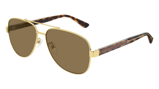 Gucci Sunglass Man Gold Crystal Brown