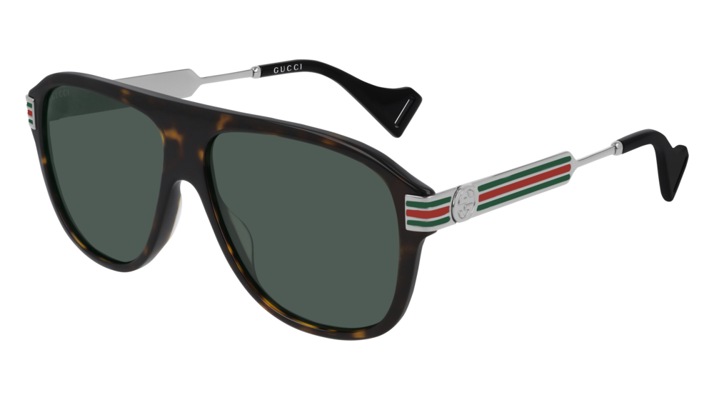 Gucci Sunglass Man Havana Ruthenium Green