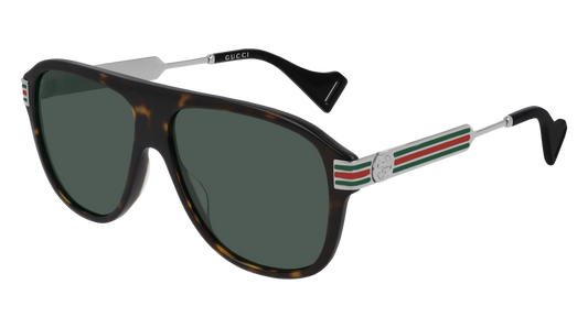 Gucci Sunglass Man Havana Ruthenium Green