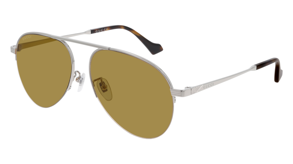 Gucci Sunglass Man Silver Silver Yellow