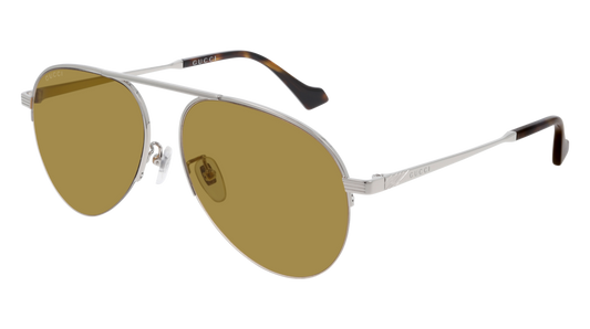 Gucci Sunglass Man Silver Silver Yellow