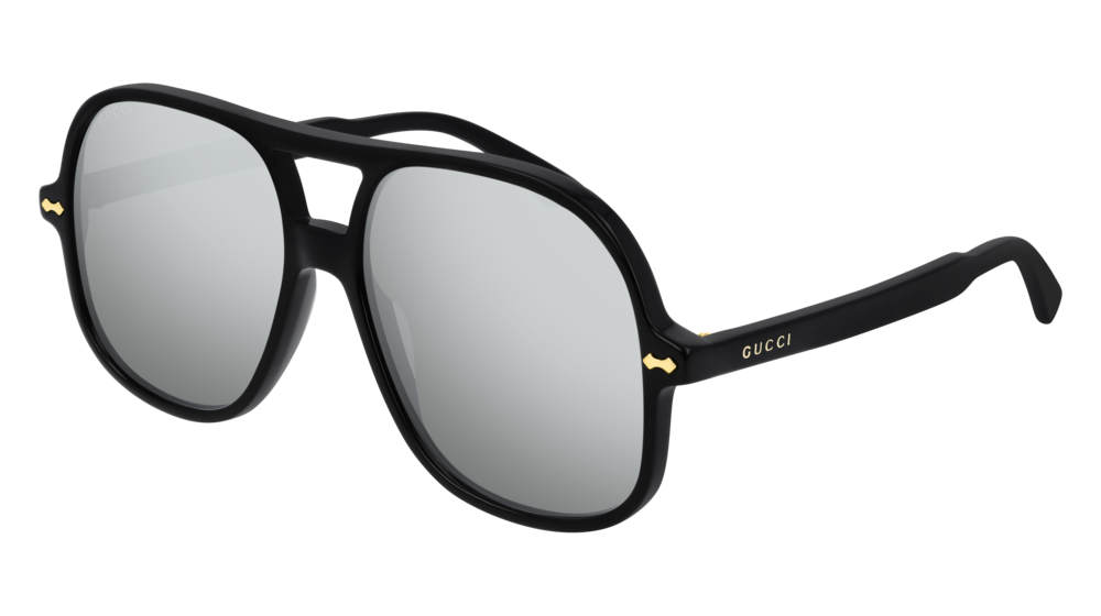 Gucci Sunglass Man Black Black Silver