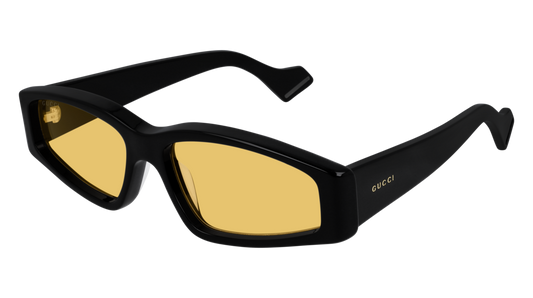 Gucci Sunglass Man Black Black Yellow