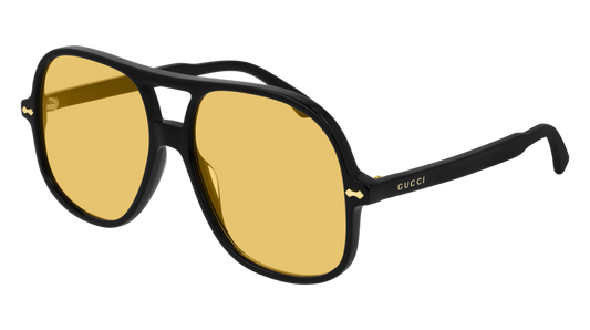 Gucci Sunglass Man Black Black Yellow