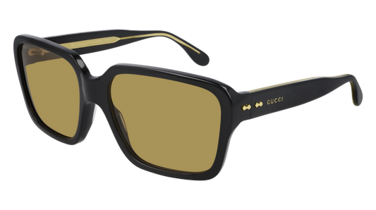 Gucci Sunglass Man Black Black Yellow