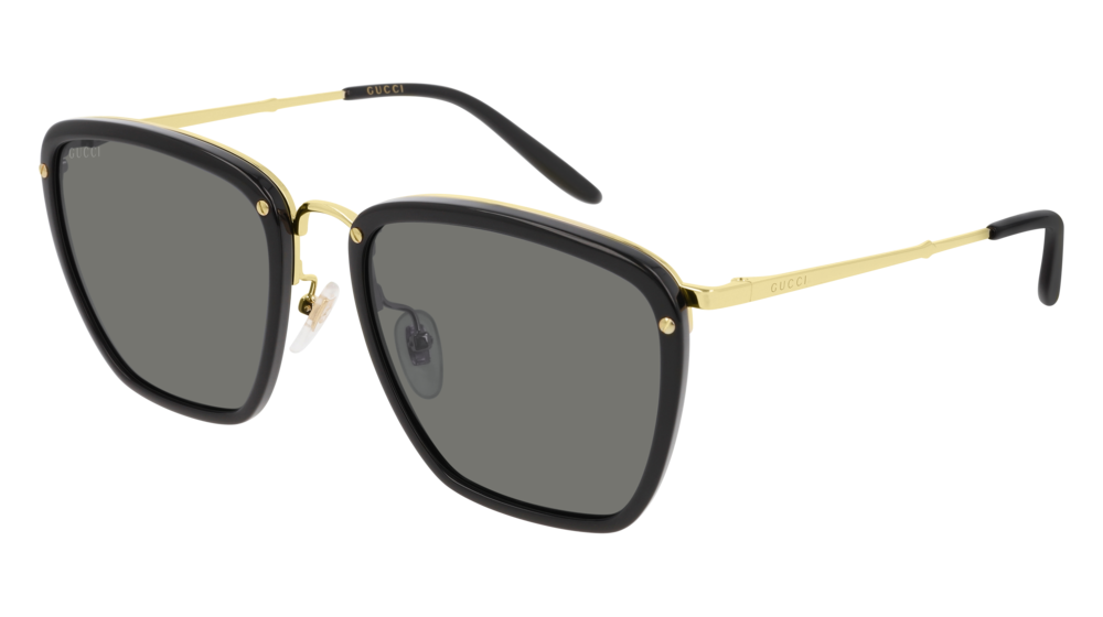 Gucci Sunglass Man Black Gold Grey