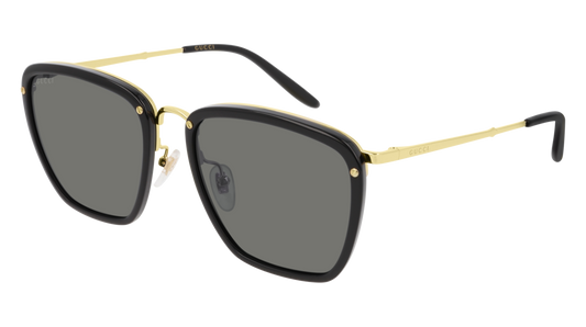 Gucci Sunglass Man Black Gold Grey