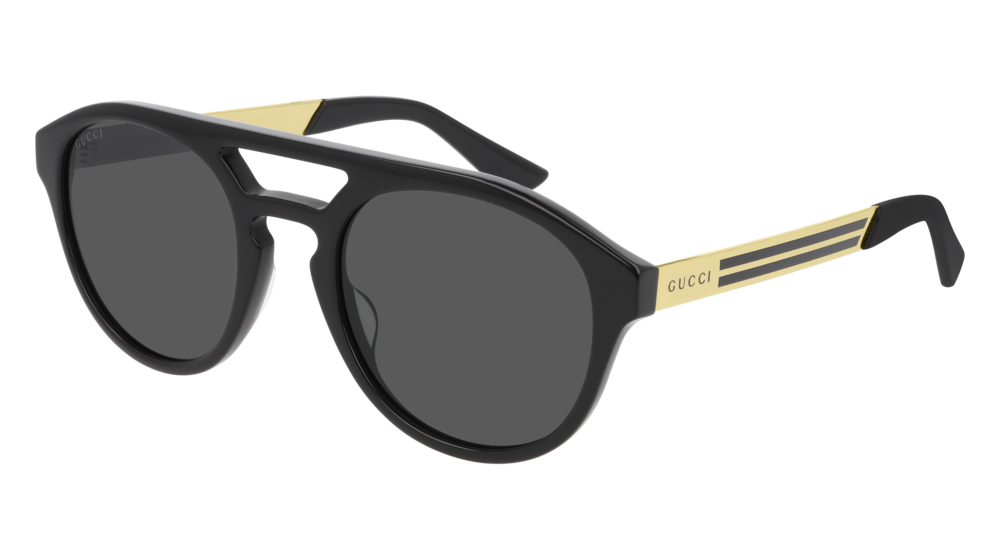 Gucci Sunglass Man Black Gold Grey