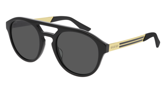 Gucci Sunglass Man Black Gold Grey