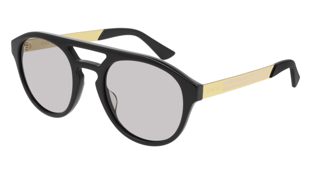 Gucci Sunglass Man Black Gold Grey