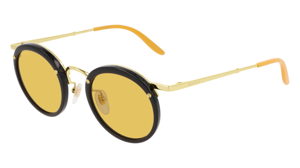 Gucci Sunglass Man Black Gold Yellow