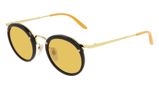 Gucci Sunglass Man Black Gold Yellow