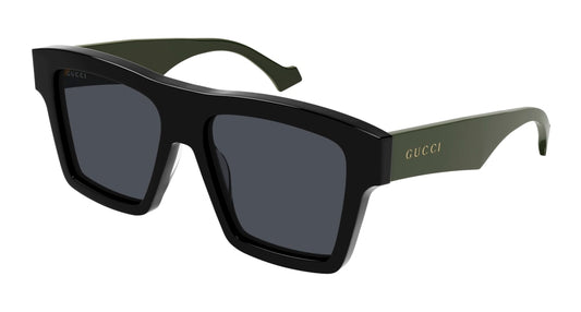 Gucci Sunglass Man Black Green Grey