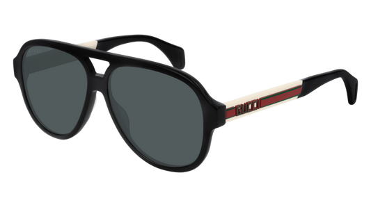 Gucci Sunglass Man Black White Grey