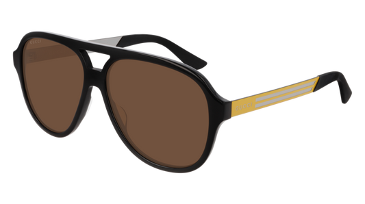 Gucci Sunglass Man Black Yellow Brown