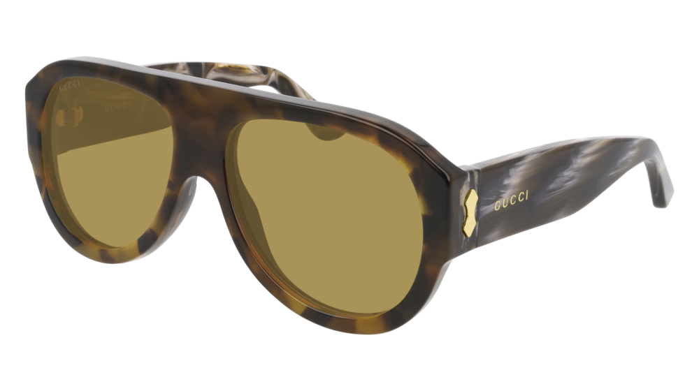 Gucci Sunglass Man Brown Brown Green