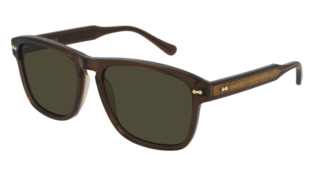 Gucci Sunglass Man Brown Brown Green