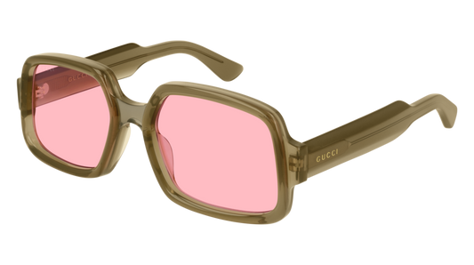 Gucci Sunglass Man Brown Brown Pink