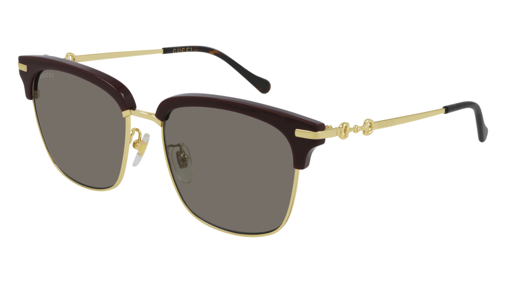 Gucci Sunglass Man Burgundy Gold Green