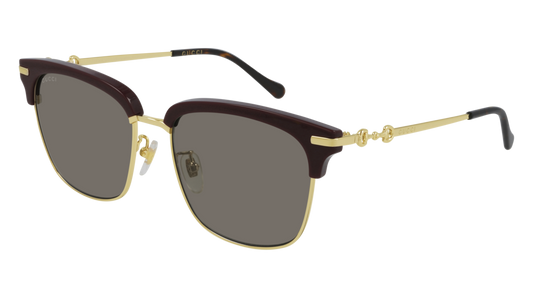 Gucci Sunglass Man Burgundy Gold Green