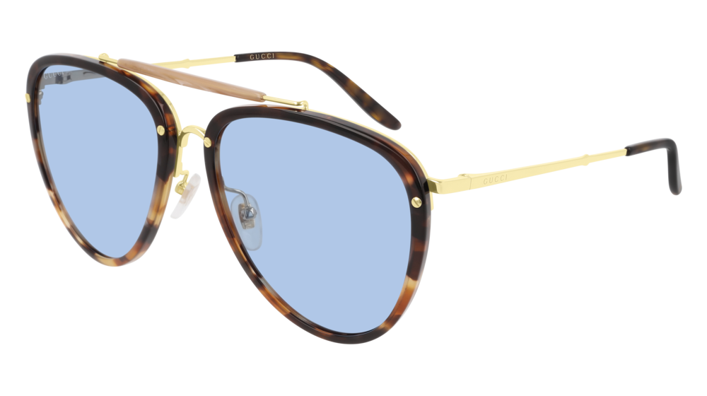 Gucci Sunglass Man Havana Gold Blue