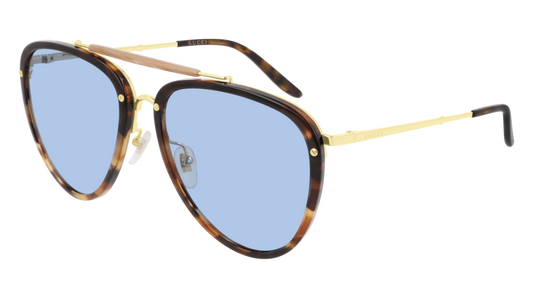 Gucci Sunglass Man Havana Gold Blue