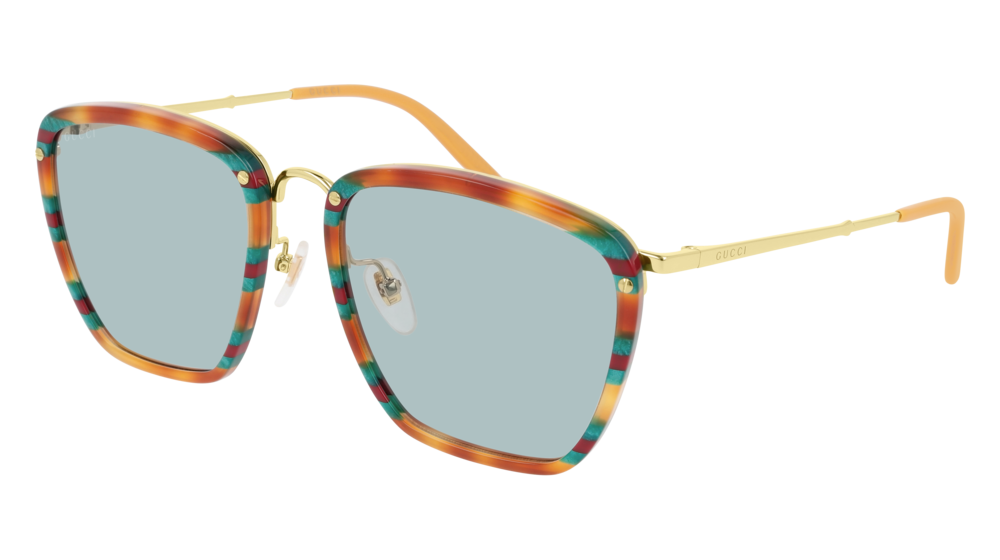 Gucci Sunglass Man Havana Gold Blue